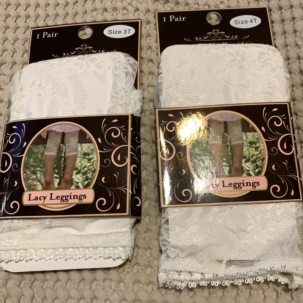 Bundle of 75 Baby Bella Maya White Lacy Leggings